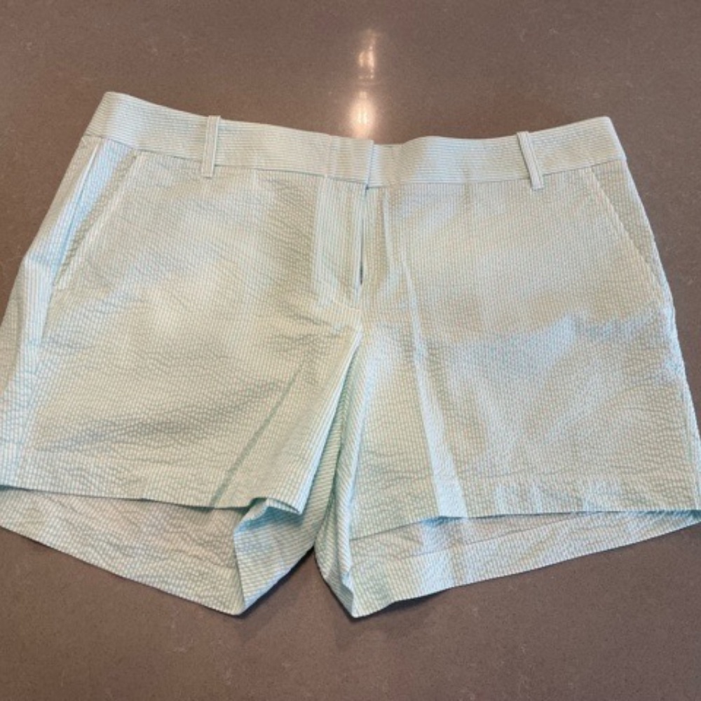 Light Green Stripe 5" Inseam J. Crew Factory Sz 14 Shorts Women